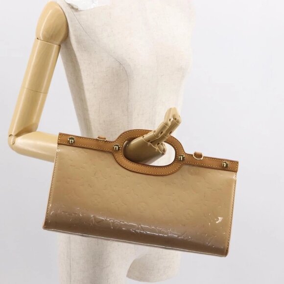 LOUIS VUITTON Vernis Roxbury Drive Bag 2Way Rose flow lantern M91391 Auth gh1053 - Picture 1 of 16